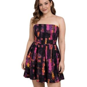 SHOSHANNA Size 4 Kendall Crepe de Chine Strapless Silk Blend Mini Party Dress